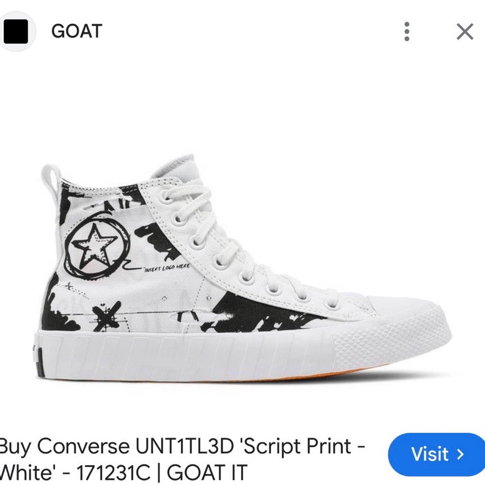 Converse UNT1TL3D High 'Script Print' or 'Tear Away' model in white